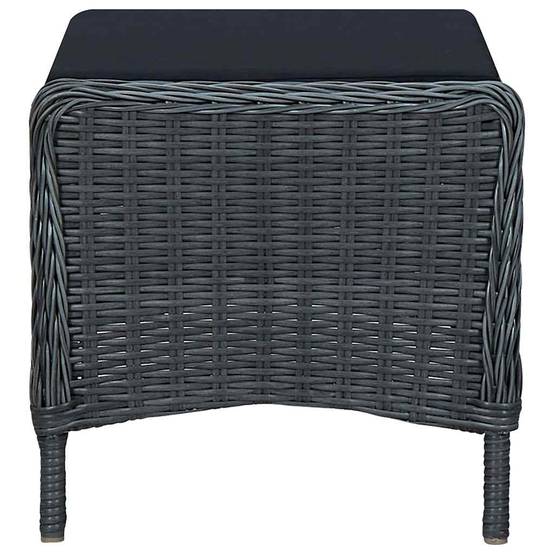 ComfortXL - Fauteuil de Jardin Inclinable Résine Tressée avec Repose-pieds et Coussins pour Balcon Gris Foncé – ComfortXL Outdoor Living - Image 8