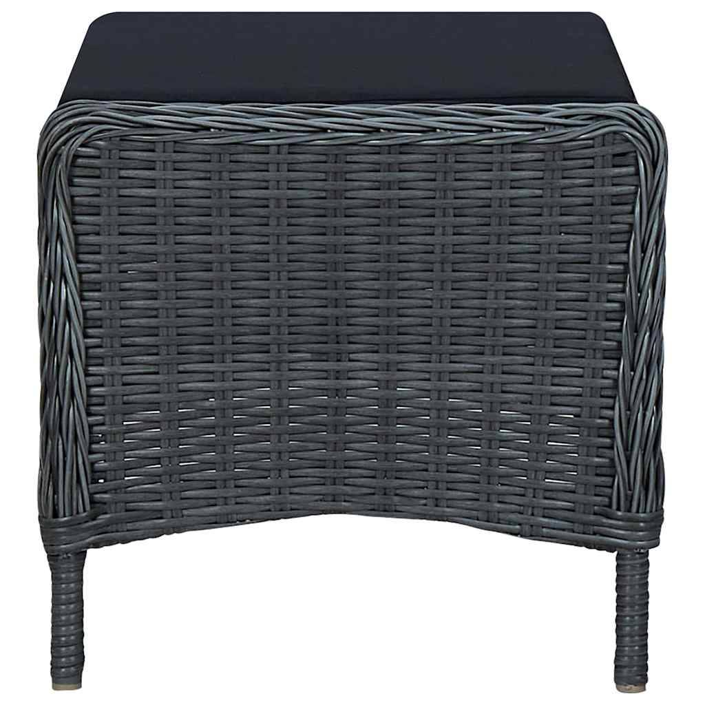 ComfortXL - Fauteuil de Jardin Inclinable Résine Tressée avec Repose-pieds et Coussins pour Balcon Gris Foncé – ComfortXL Outdoor Living - Image 8