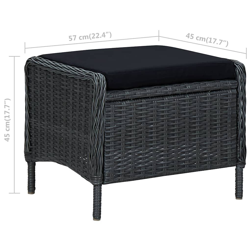 ComfortXL - Fauteuil de Jardin Inclinable Résine Tressée avec Repose-pieds et Coussins pour Balcon Gris Foncé – ComfortXL Outdoor Living - Image 5