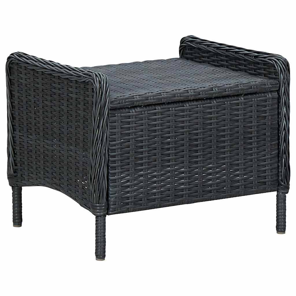 ComfortXL - Fauteuil de Jardin Inclinable Résine Tressée avec Repose-pieds et Coussins pour Balcon Gris Foncé – ComfortXL Outdoor Living - Image 6