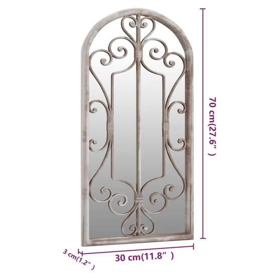 Miroir de jardin Sable 70x30 cm Fer pour utilisation extérieure Maison Chic - Image 6
