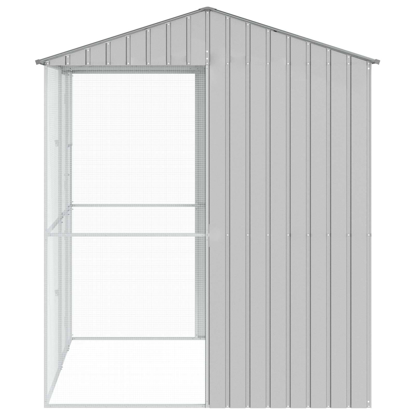 Volière Jardin Carrée Acier Galvanisé 215x210cm Gris - ComfortXL Outdoor Living - Image 5