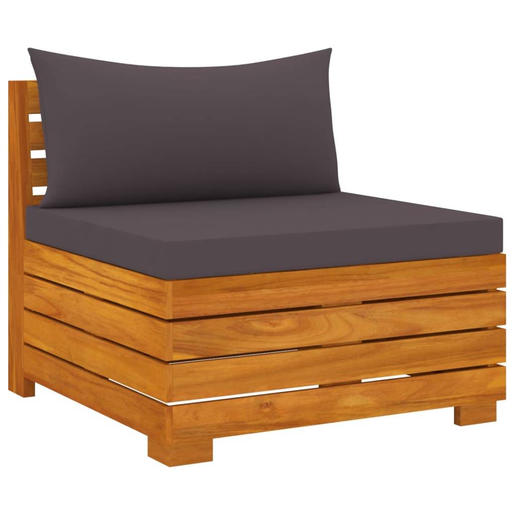 Helloshop26 - Salon de jardin meuble d'extérieur ensemble de mobilier 4 pièces avec coussins bois d'acacia solide - Image 3