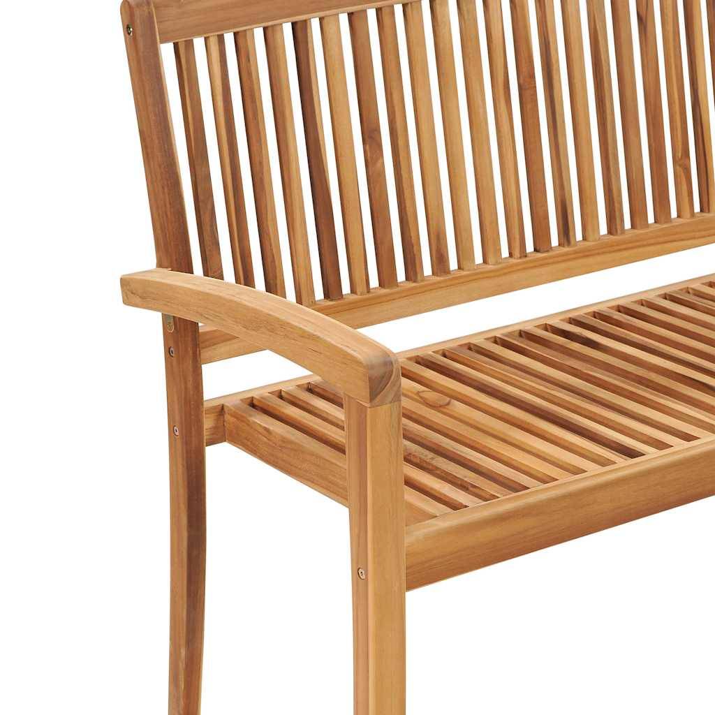 ComfortXL - Banc de Jardin Teck Massif Extérieur Empilable Coussin Vert Vif 128cm - ComfortXL Outdoor Living - Image 4