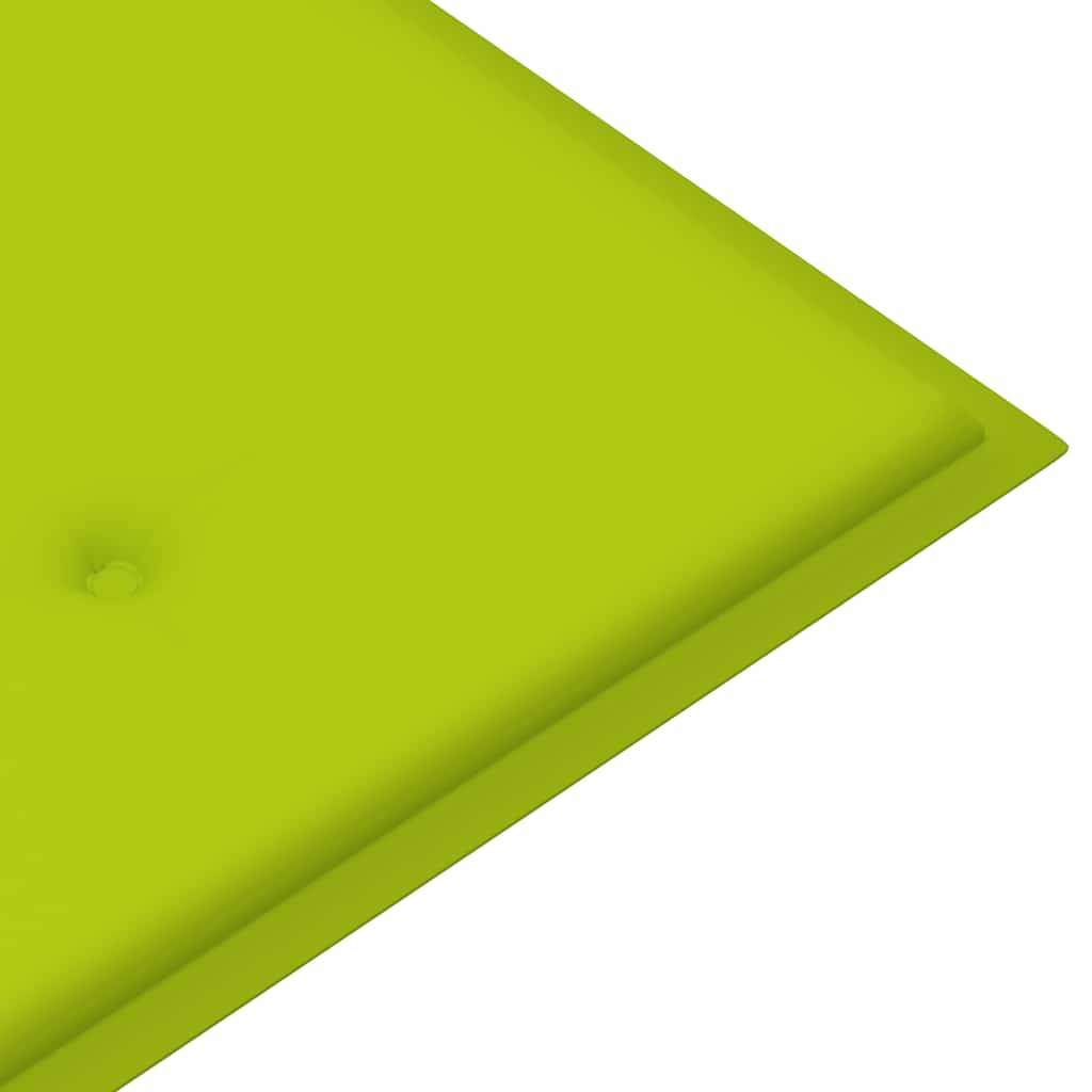 ComfortXL - Banc de Jardin Teck Massif Extérieur Empilable Coussin Vert Vif 128cm - ComfortXL Outdoor Living - Image 7