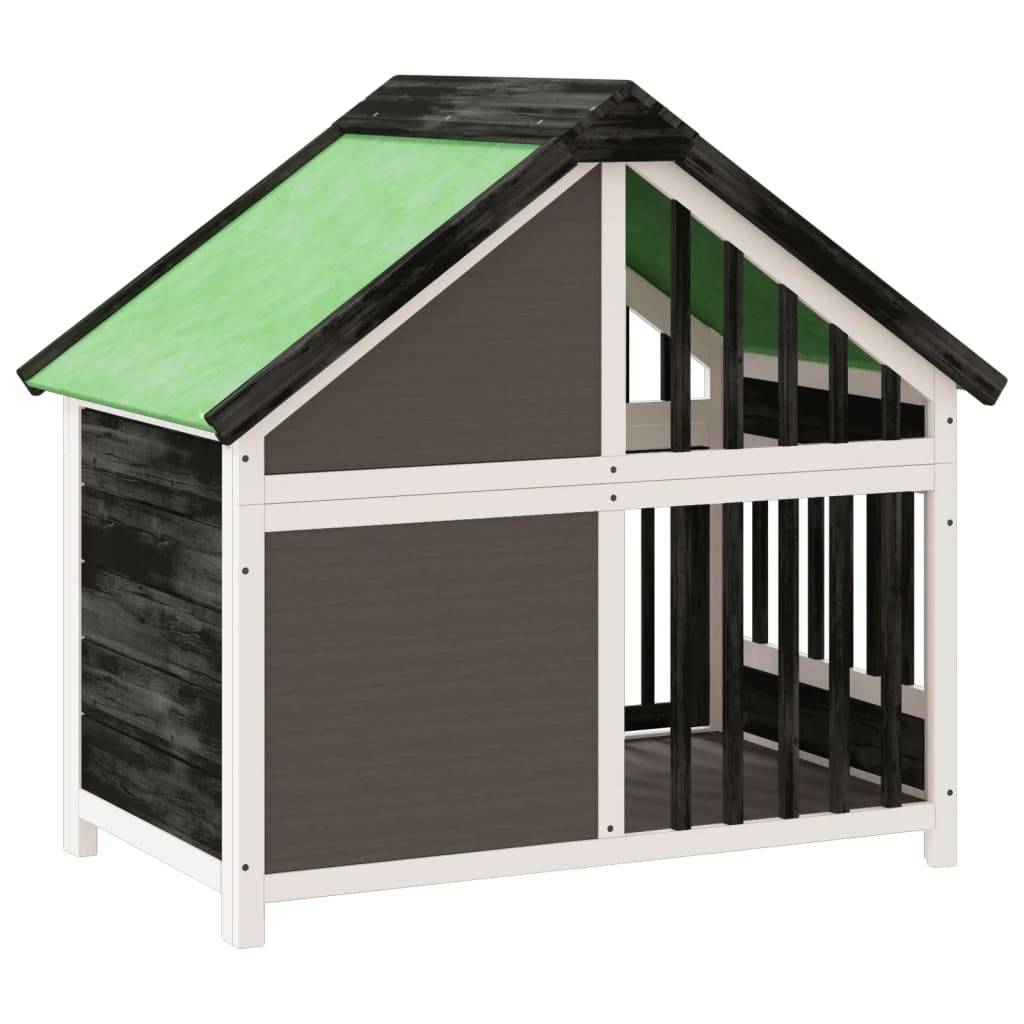 ComfortXL - Niche pour chien en bois de pin massif grise avec toit vert étanche – ComfortXL Outdoor Living - Image 6