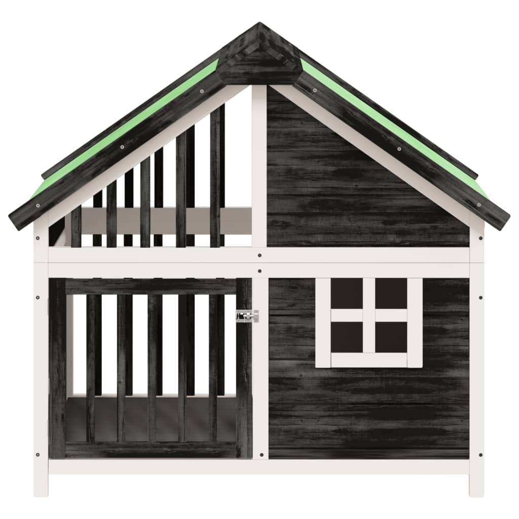 ComfortXL - Niche pour chien en bois de pin massif grise avec toit vert étanche – ComfortXL Outdoor Living - Image 4