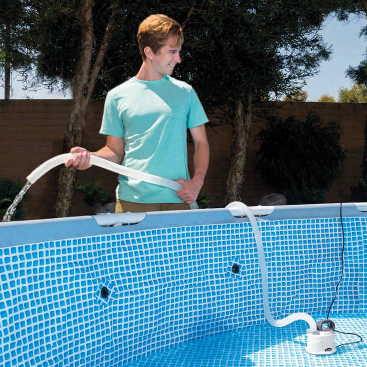 Pompe vide-citernes pour piscine INTEX, 99 W, 3595 L/h, tuyau d évacuation 32 mm x 5 m - INTEX - Image 4