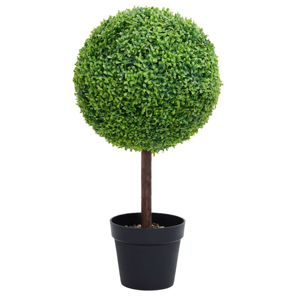 Plante de buis artificielle polyéthylène et bois vert 15 x 15 x 50 cm - PANGIVO - Image 1
