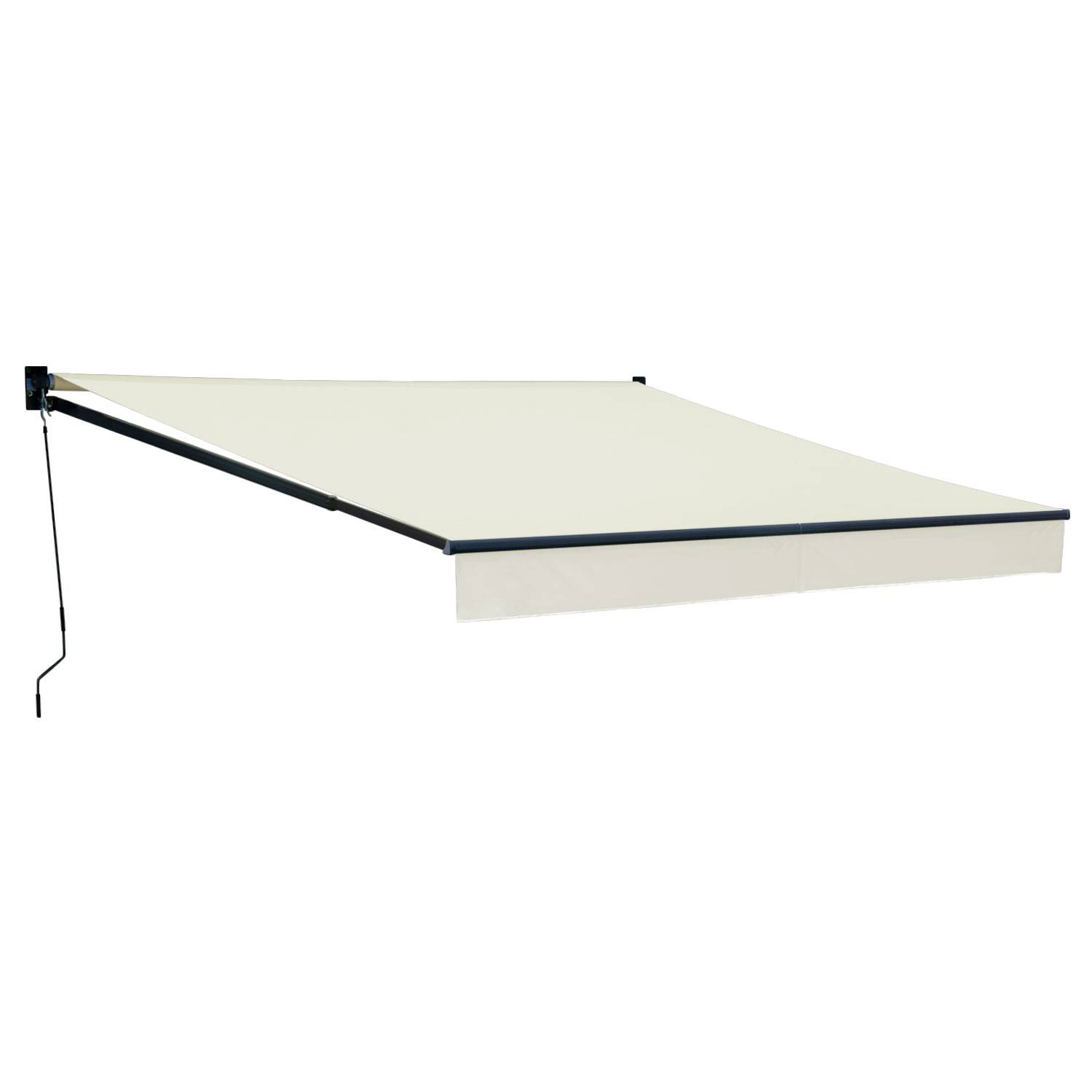 Happy Garden - Store banne SAULE 3,5 × 3m - Toile beige et structure grise - HAPPY GARDEN - Image 1