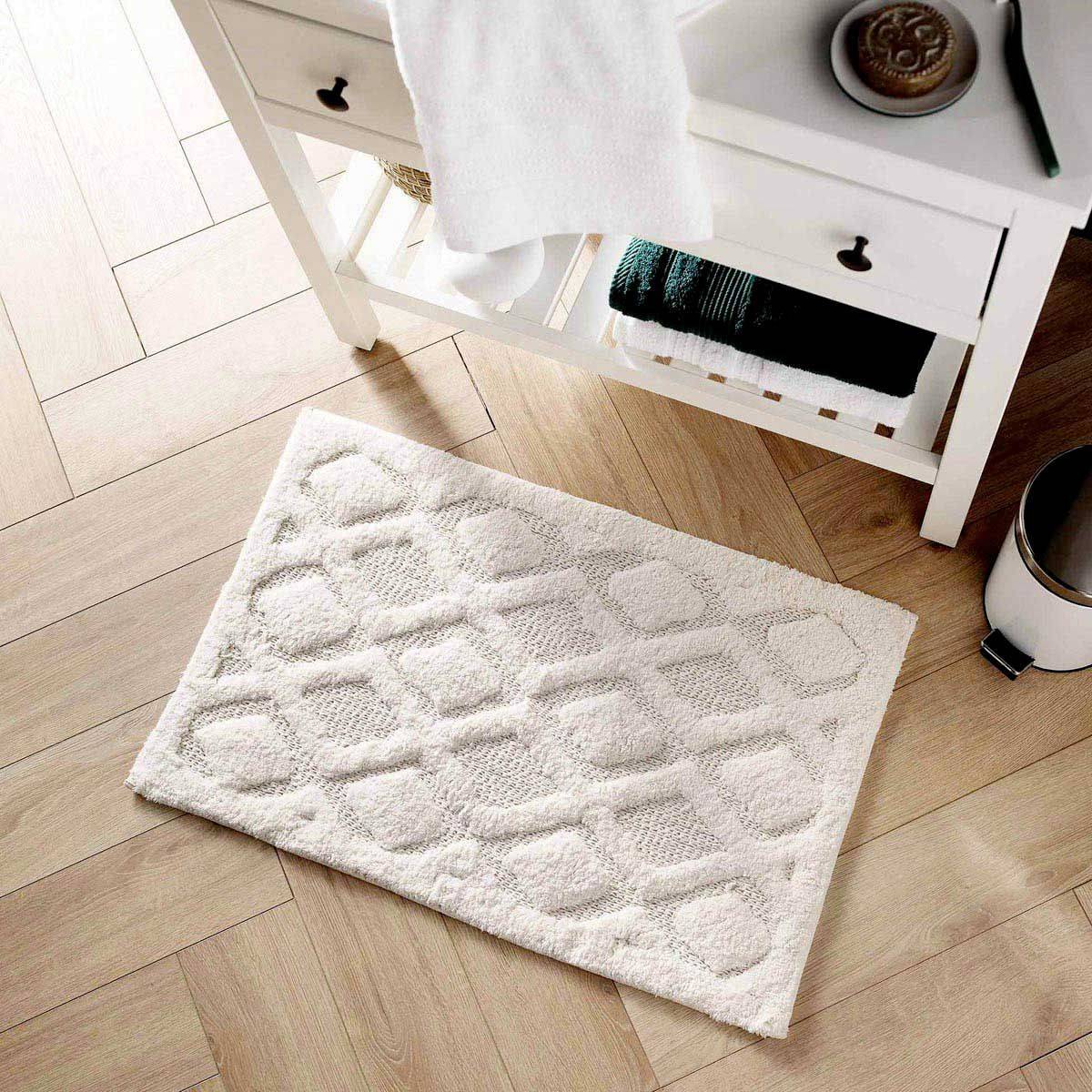Tapis de Bain Jacquard "Nemesis" 50x80cm Blanc - Image 5
