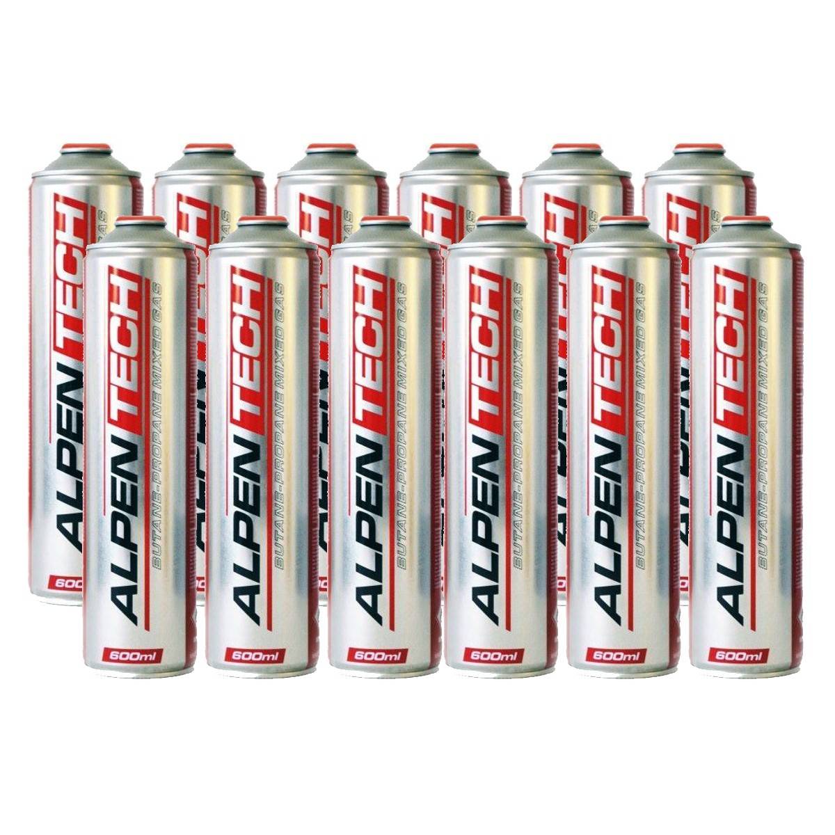 Pack de 12 Cartouches de gaz 330gr Butane propane mix 600ml Valve 7/16 ALPENTECH - Image 1