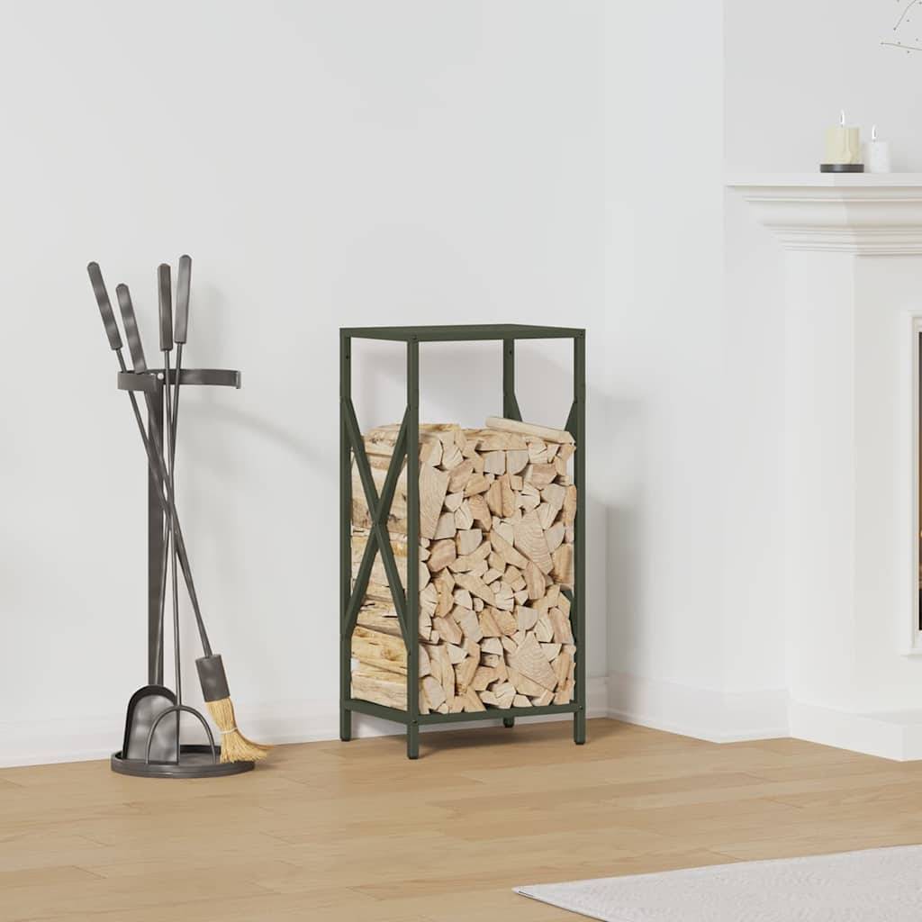 Porte-bûches, Range-bûches vert olive 34x25x70 cm PC244 - Gamm vert