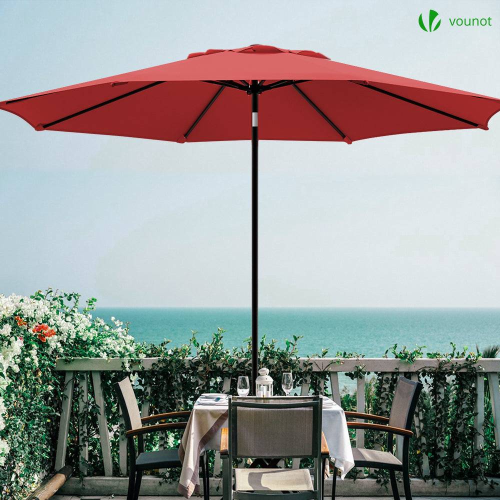 Vounot - Parasol inclinable 2.70 x 2.40m avec housse de protection rouge - Image 4