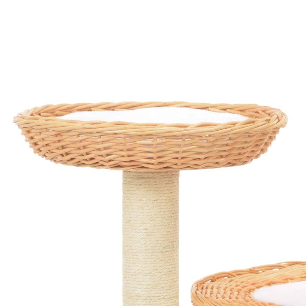 Helloshop26 - Arbre à chat griffoir grattoir niche jouet animaux peluché en sisal naturel bois de saule - Image 3