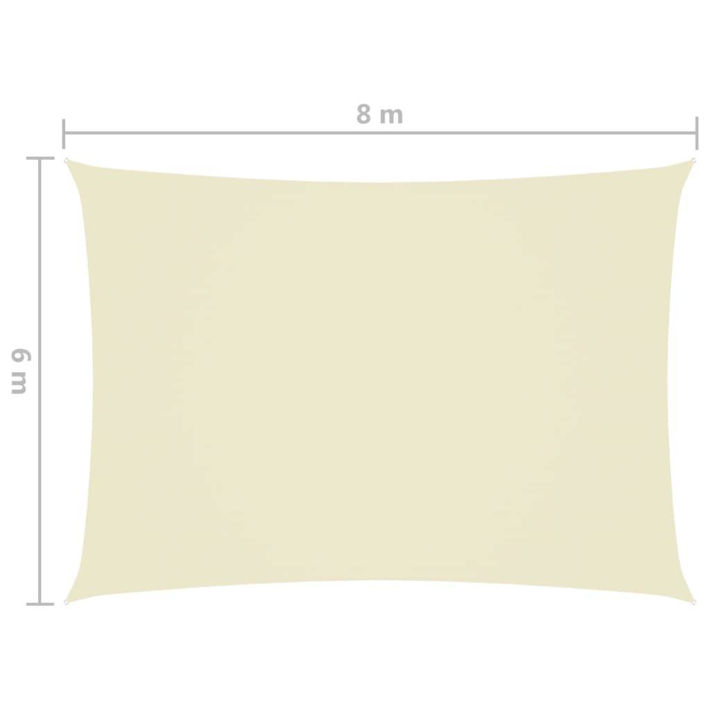 Helloshop26 - Voile toile d'ombrage parasol tissu oxford rectangulaire 6 x 8 m crème - Image 6