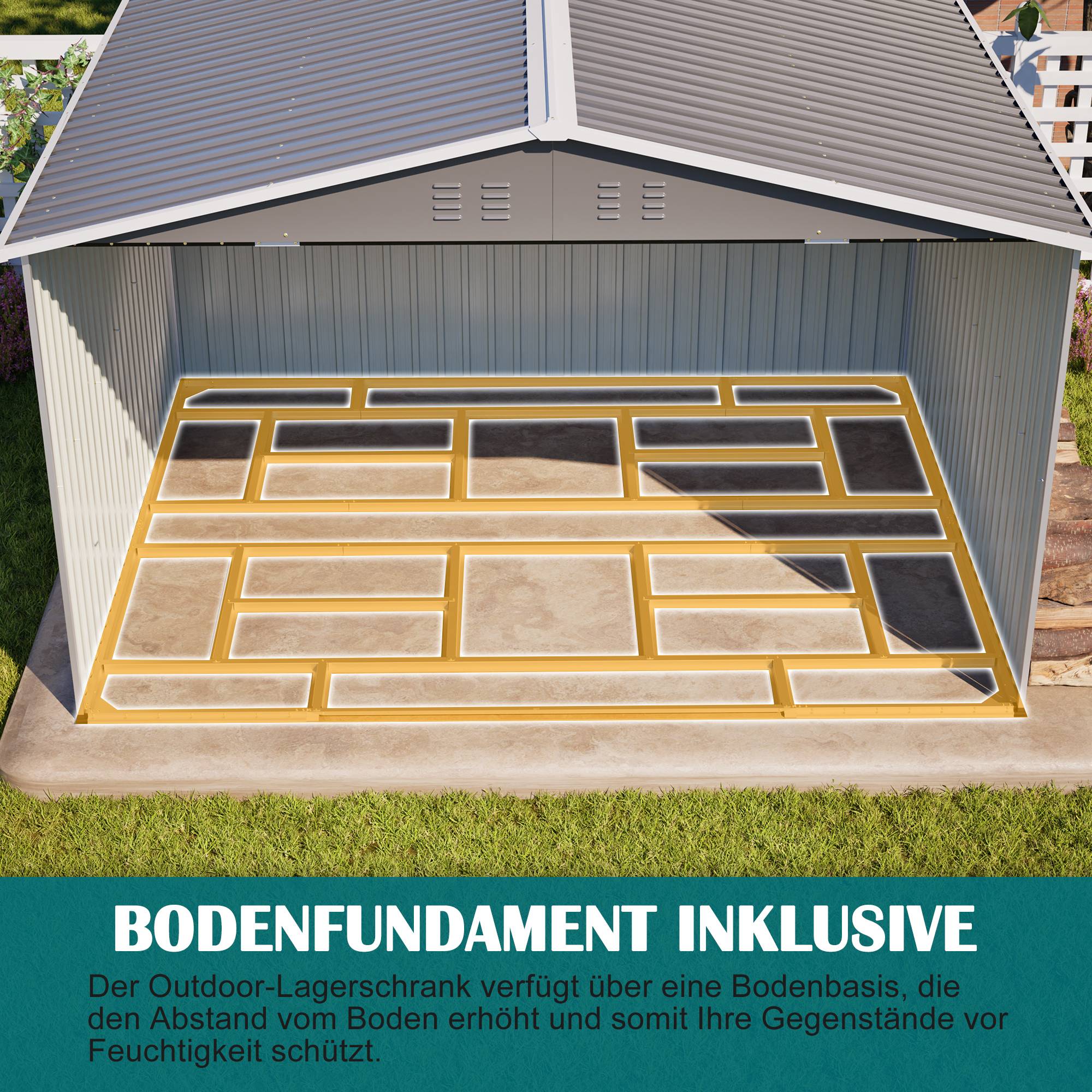ComfortXL - Abri de jardin métal galvanisé pour outils rangement 300 x 252 x 191 cm anthracite - ComfortXL Outdoor Living - Image 3
