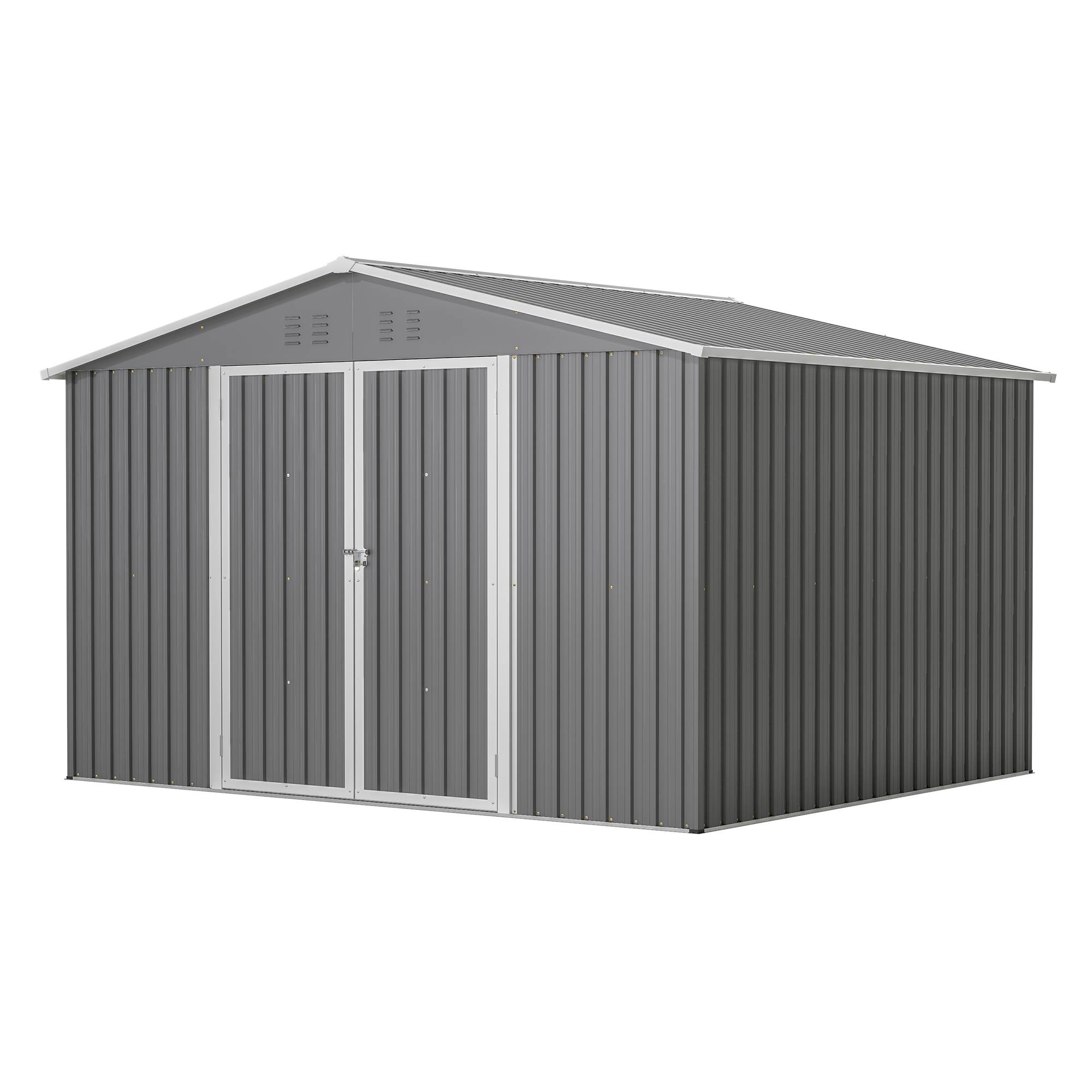 ComfortXL - Abri de jardin métal galvanisé pour outils rangement 300 x 252 x 191 cm anthracite - ComfortXL Outdoor Living - Image 1
