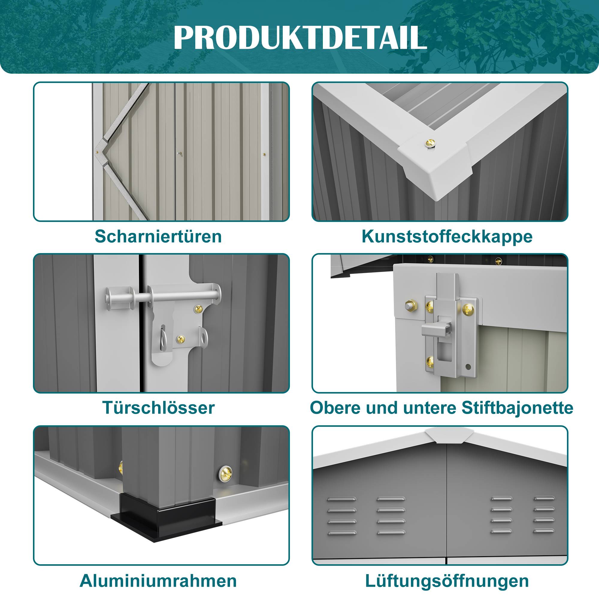 ComfortXL - Abri de jardin métal galvanisé pour outils rangement 300 x 252 x 191 cm anthracite - ComfortXL Outdoor Living - Image 5
