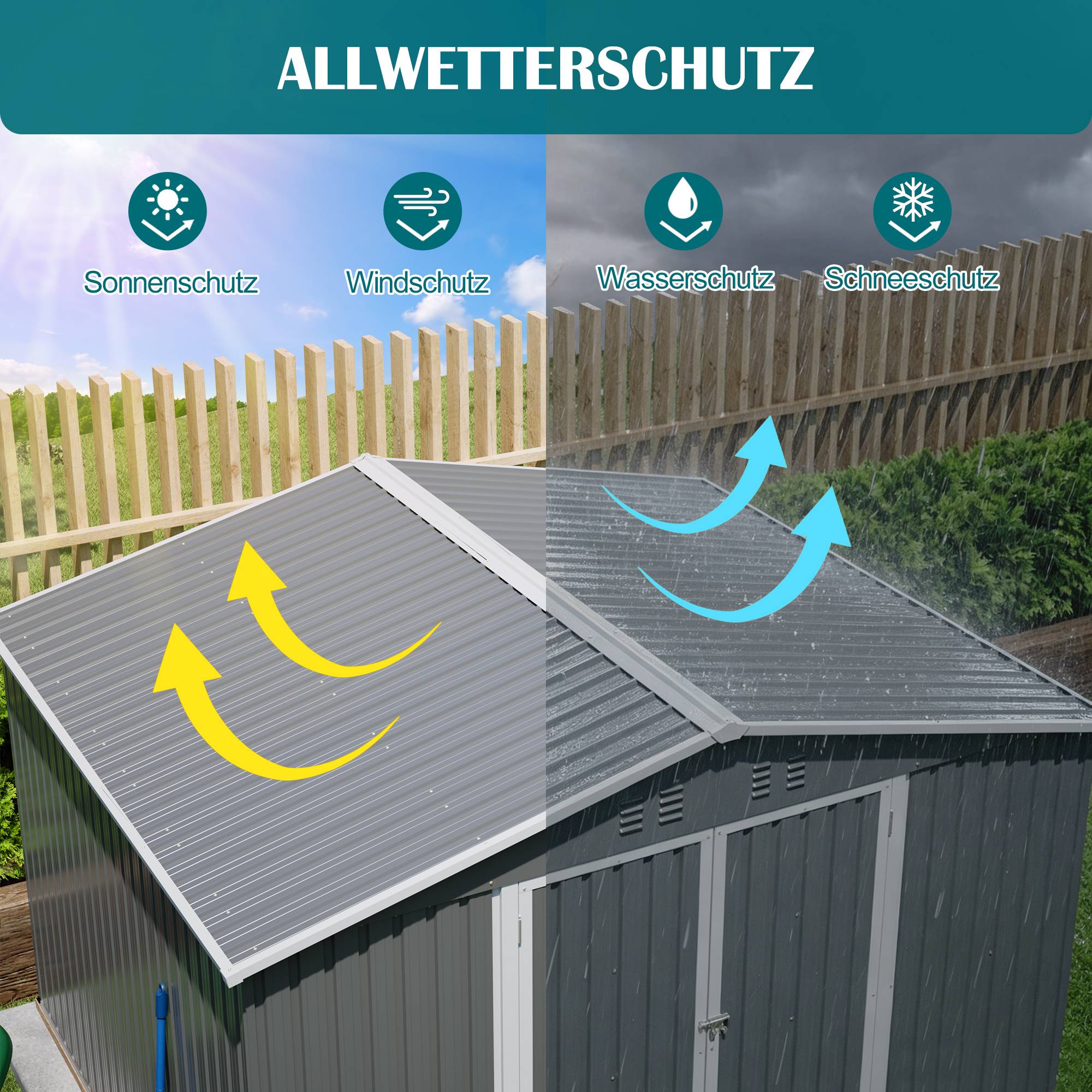 ComfortXL - Abri de jardin métal galvanisé pour outils rangement 300 x 252 x 191 cm anthracite - ComfortXL Outdoor Living - Image 8