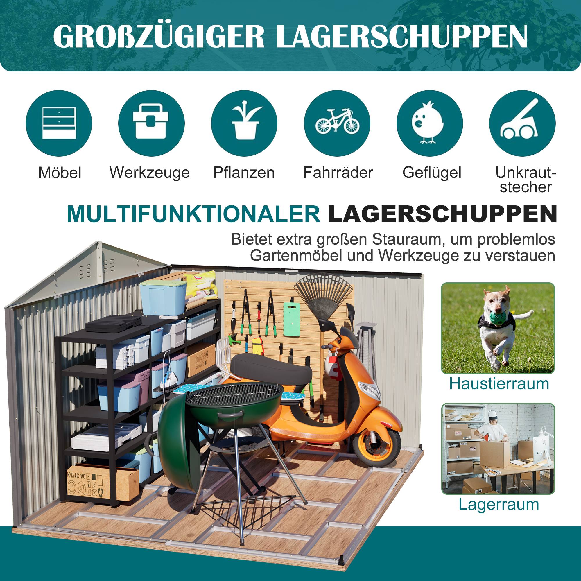 ComfortXL - Abri de jardin métal galvanisé pour outils rangement 300 x 252 x 191 cm anthracite - ComfortXL Outdoor Living - Image 4