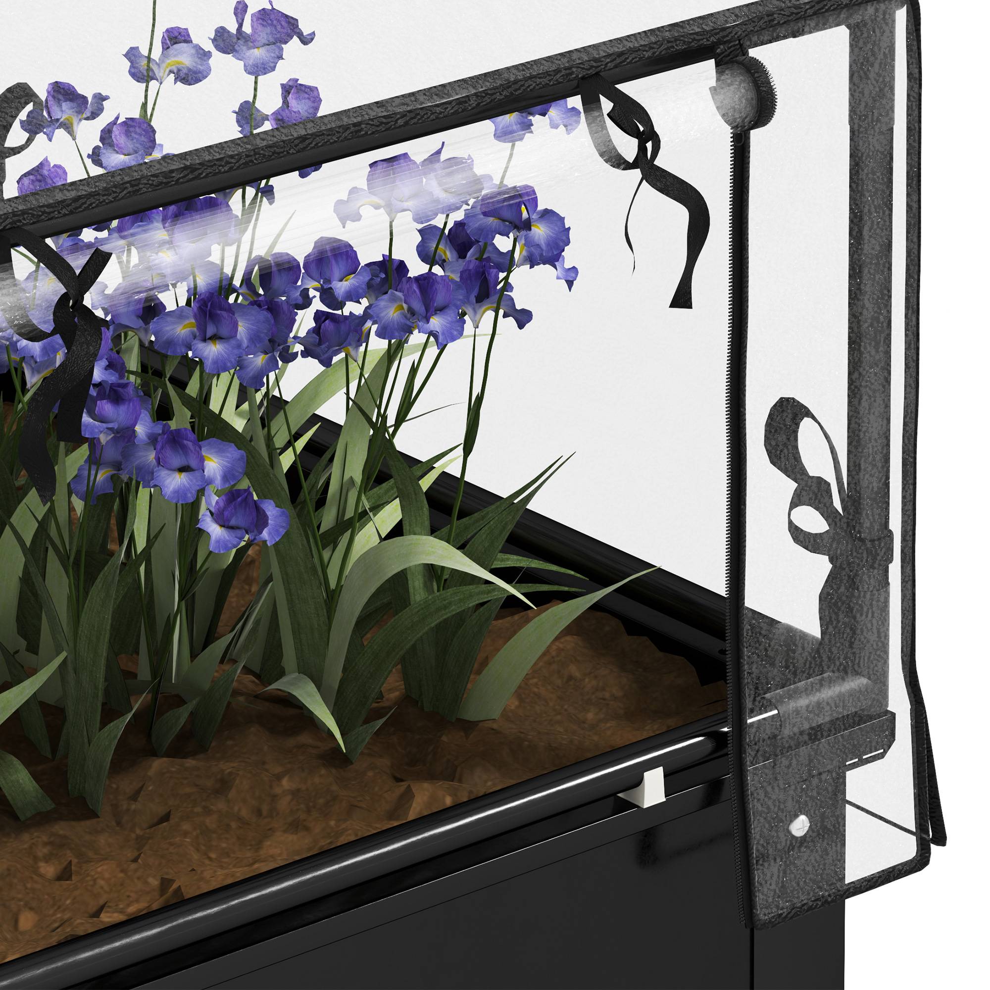 Carré Potager Sur Pieds Métal Serre Jardin Balcon Drainage 60x60x120cm Noir - ComfortXL Outdoor Living - Image 8