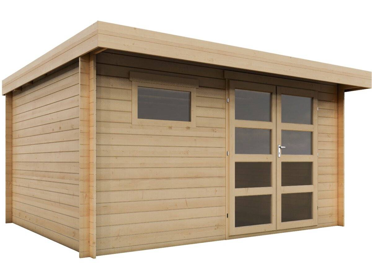 Habitat Et Jardin - Abri De Jardin En Bois Avec Toit Plat "oak" - 13,1 M² - 28 Mm - Beige -habitat Et Jardin - Image 1