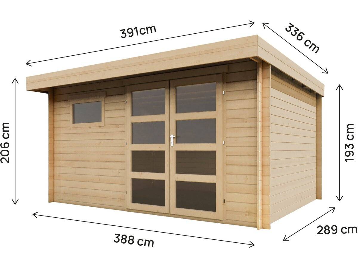 Habitat Et Jardin - Abri De Jardin En Bois Avec Toit Plat "oak" - 13,1 M² - 28 Mm - Beige -habitat Et Jardin - Image 3