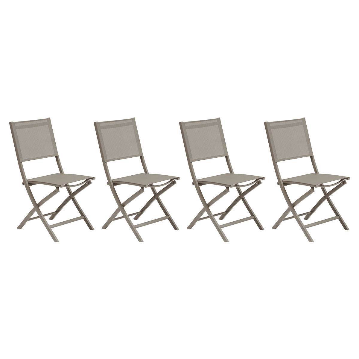 Hesperide - Lot de 4 Chaises de jardin Essentia pliables noisette Hespéride - Image 9