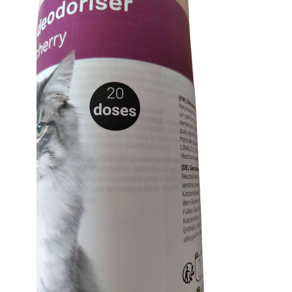 Désodorisant pour litière parfum cerise sauvage flacon 750 g pour chat - Image 3