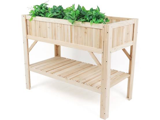Carré Potager En Bois Sur Pieds "magnolia" - 115 X 57 X 90 Cm - Beige -habitat Et Jardin - Image 1