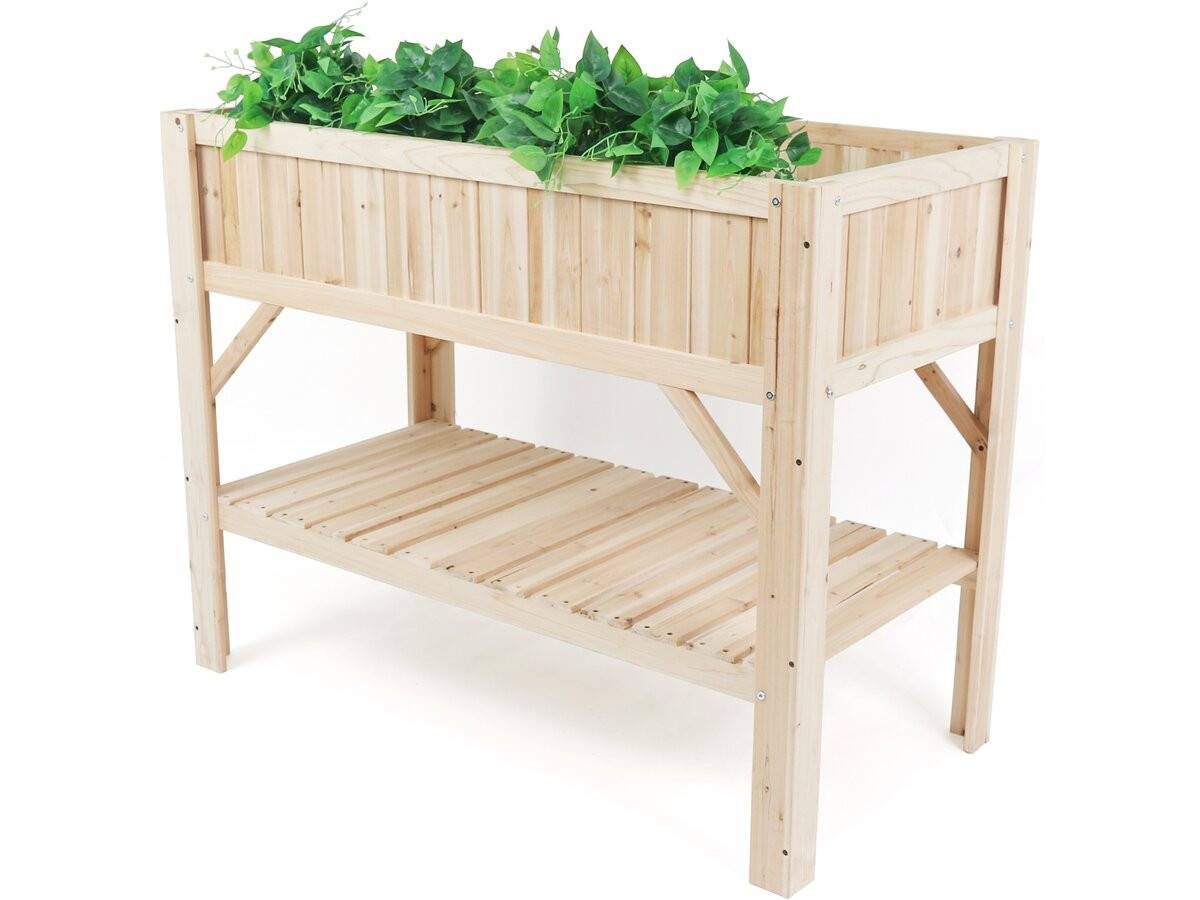 Carré Potager En Bois Sur Pieds "magnolia" - 115 X 57 X 90 Cm - Beige -habitat Et Jardin - Image 1
