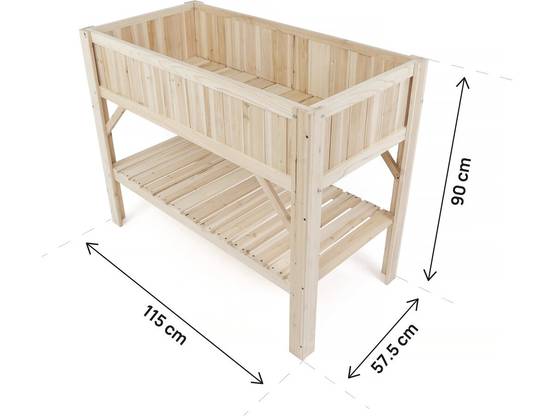 Carré Potager En Bois Sur Pieds "magnolia" - 115 X 57 X 90 Cm - Beige -habitat Et Jardin - Image 3