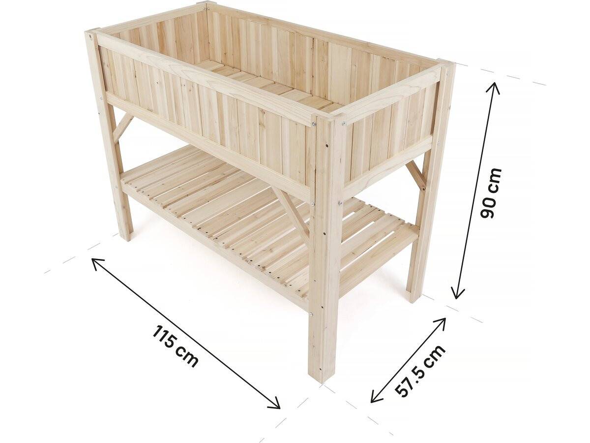 Carré Potager En Bois Sur Pieds "magnolia" - 115 X 57 X 90 Cm - Beige -habitat Et Jardin - Image 3