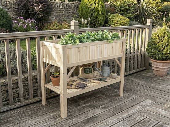Carré Potager En Bois Sur Pieds "magnolia" - 115 X 57 X 90 Cm - Beige -habitat Et Jardin - Image 2