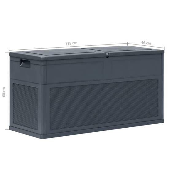 Coffre boîte meuble de jardin rangement 320 litres anthracite - Image 8