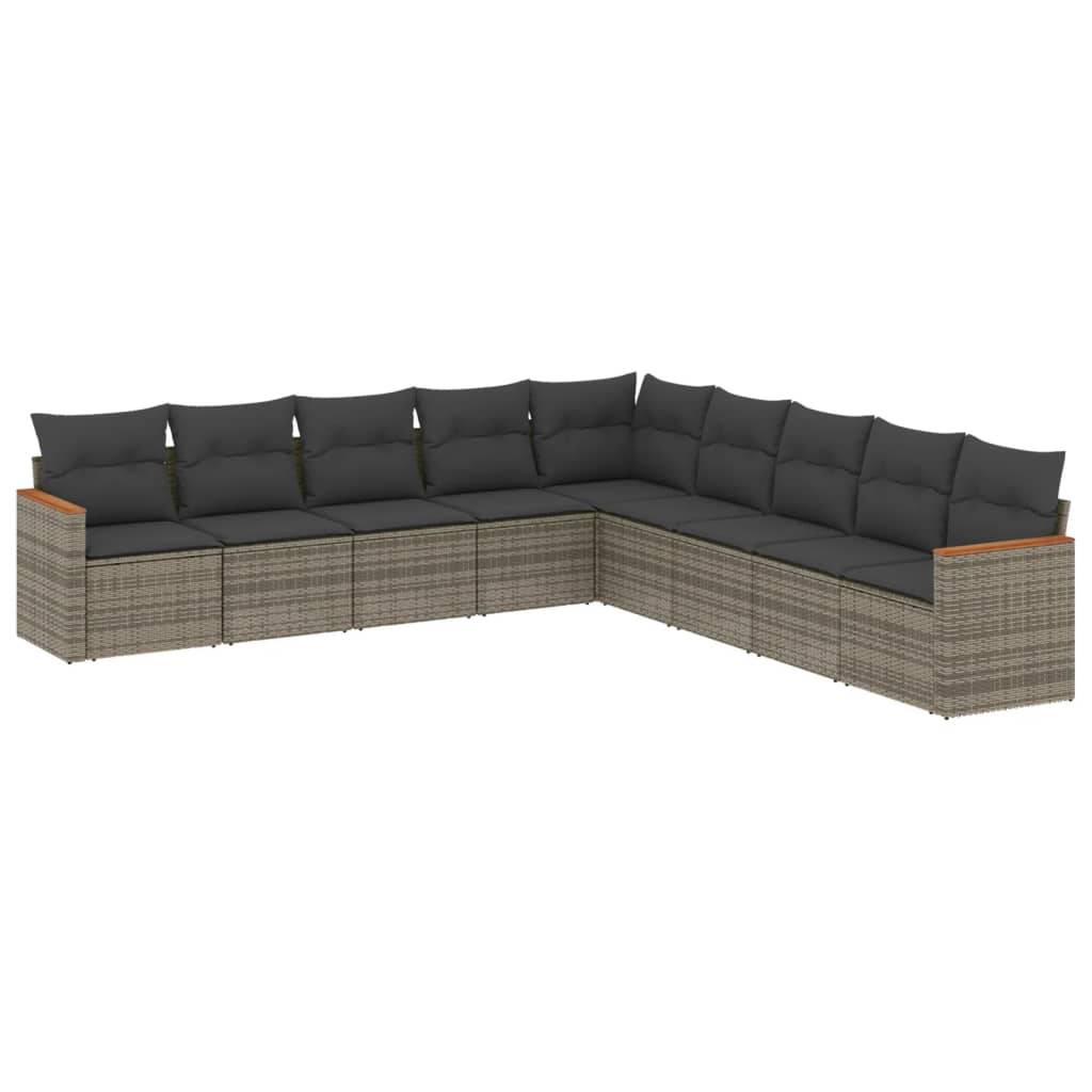 Grand Salon de Jardin 9 Pièces Résine Tressée Modulaire avec Coffres de ...