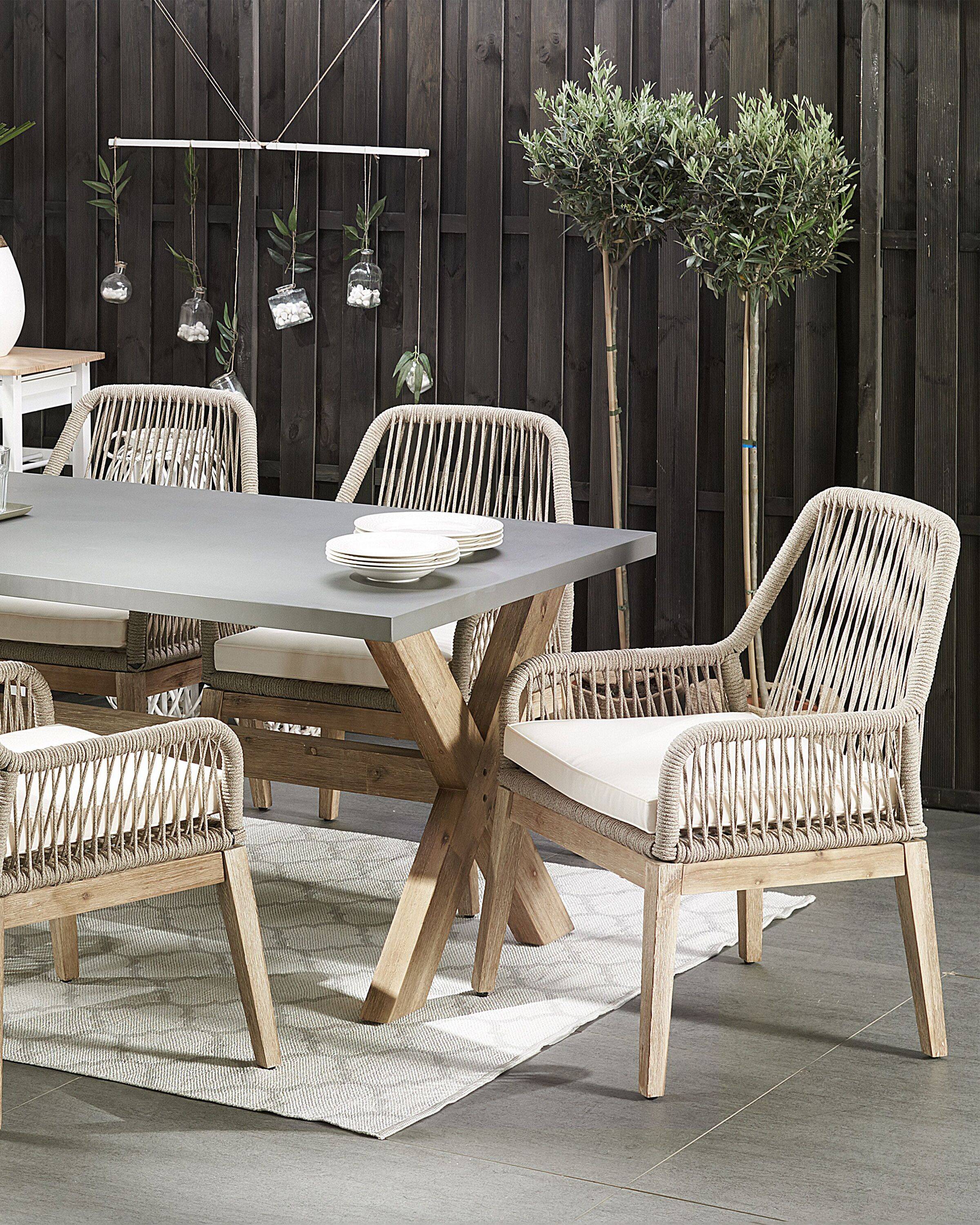Beliani - Chaise de jardin Acacia Blanc cassé OLBIA - 64x71x89- Beliani - Image 1