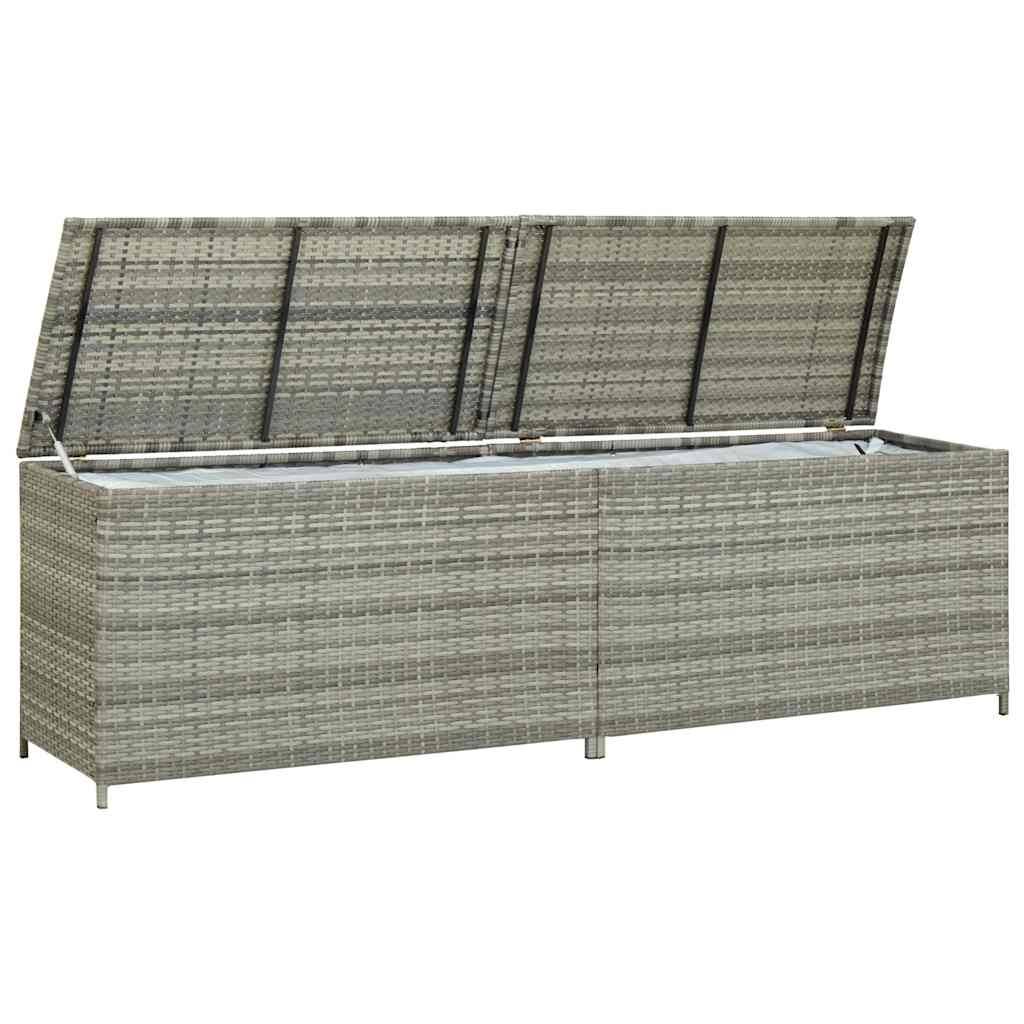 PANGIVO - Coffre de rangement de jardin résine tressée gris 200 x 50 x 60 cm - PANGIVO - Image 4