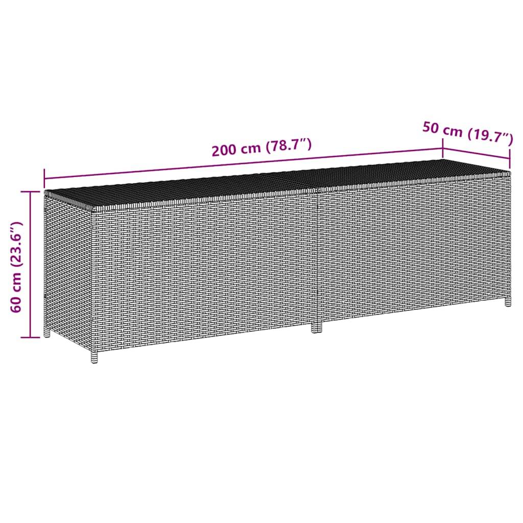 PANGIVO - Coffre de rangement de jardin résine tressée gris 200 x 50 x 60 cm - PANGIVO - Image 8
