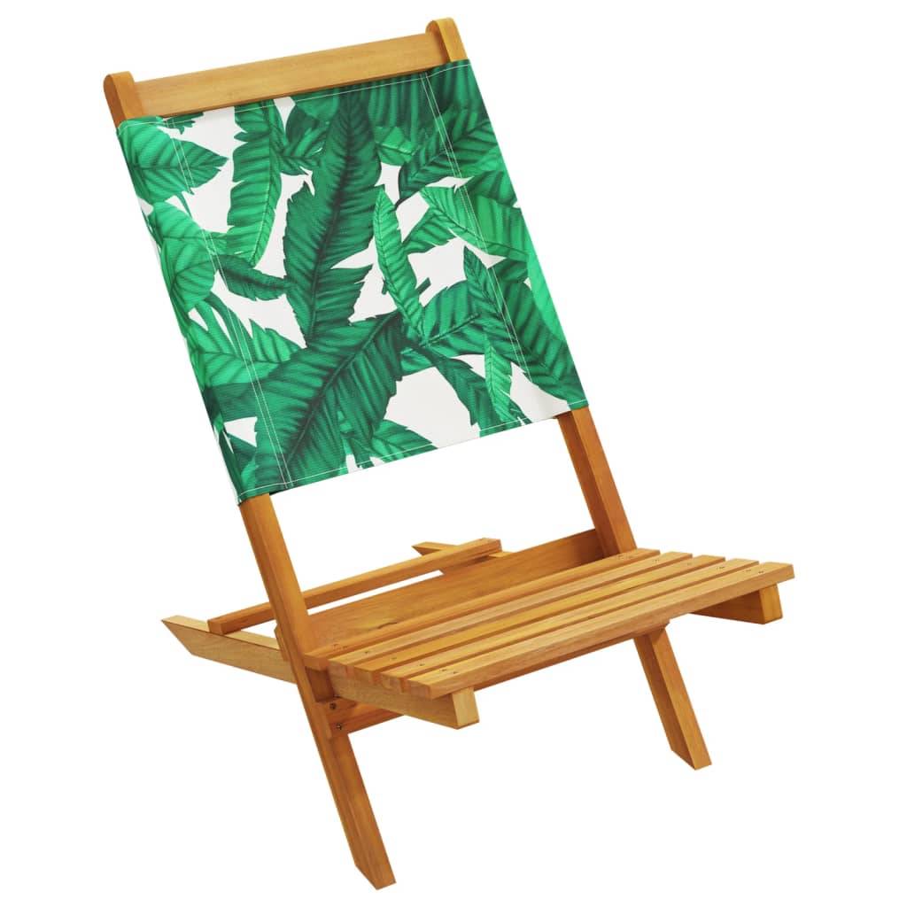 Maison Chic - Lot de 4 Chaise pliante de jardin - Chaises d'extérieur - Chaises de jardin pliables vert tissu et bois massif-JU12444 - Image 4