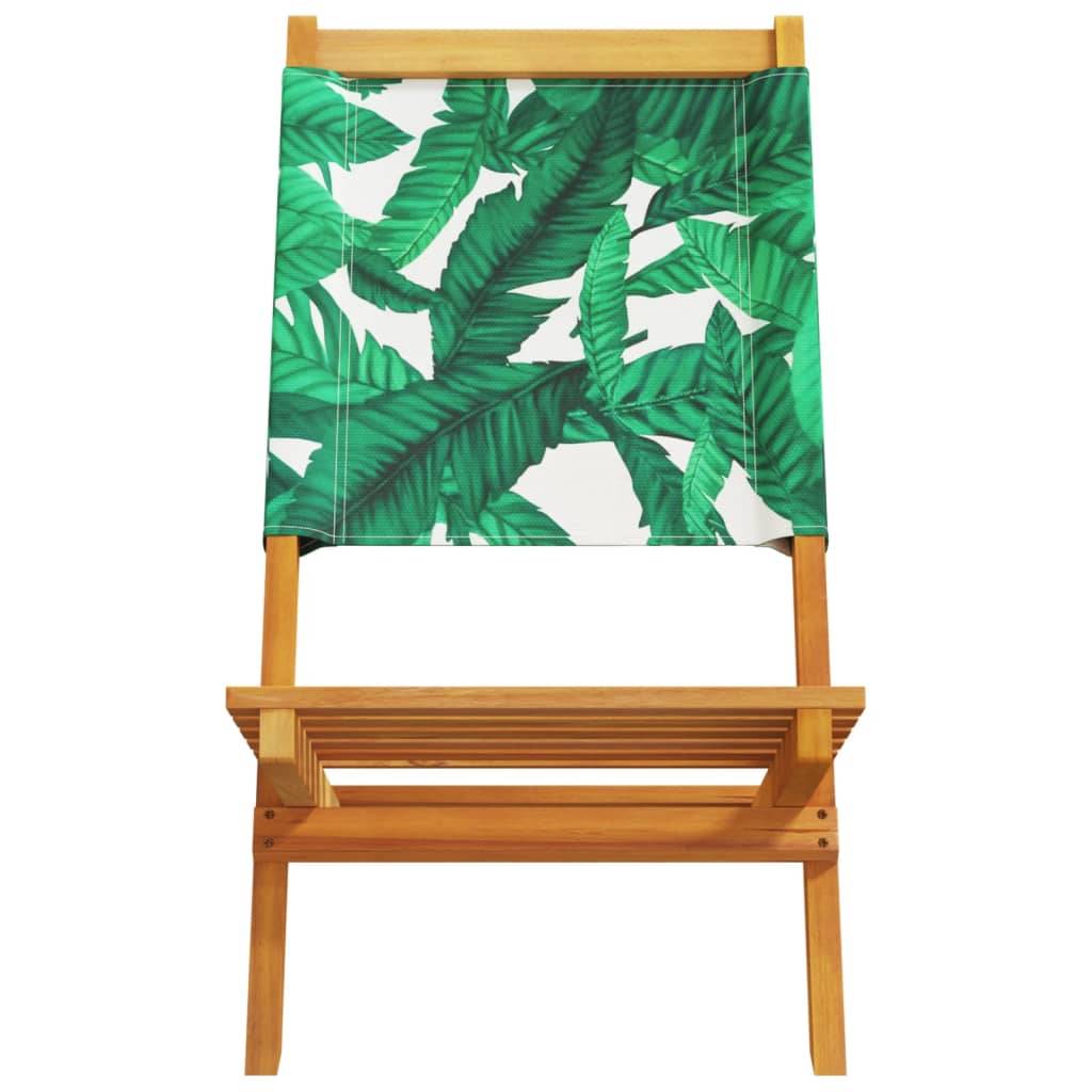 Maison Chic - Lot de 4 Chaise pliante de jardin - Chaises d'extérieur - Chaises de jardin pliables vert tissu et bois massif-JU12444 - Image 5