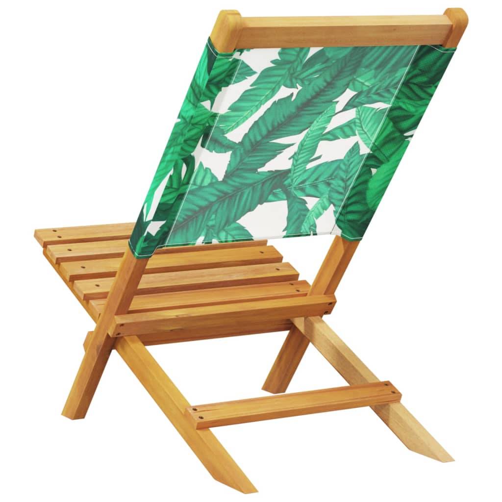 Maison Chic - Lot de 4 Chaise pliante de jardin - Chaises d'extérieur - Chaises de jardin pliables vert tissu et bois massif-JU12444 - Image 7