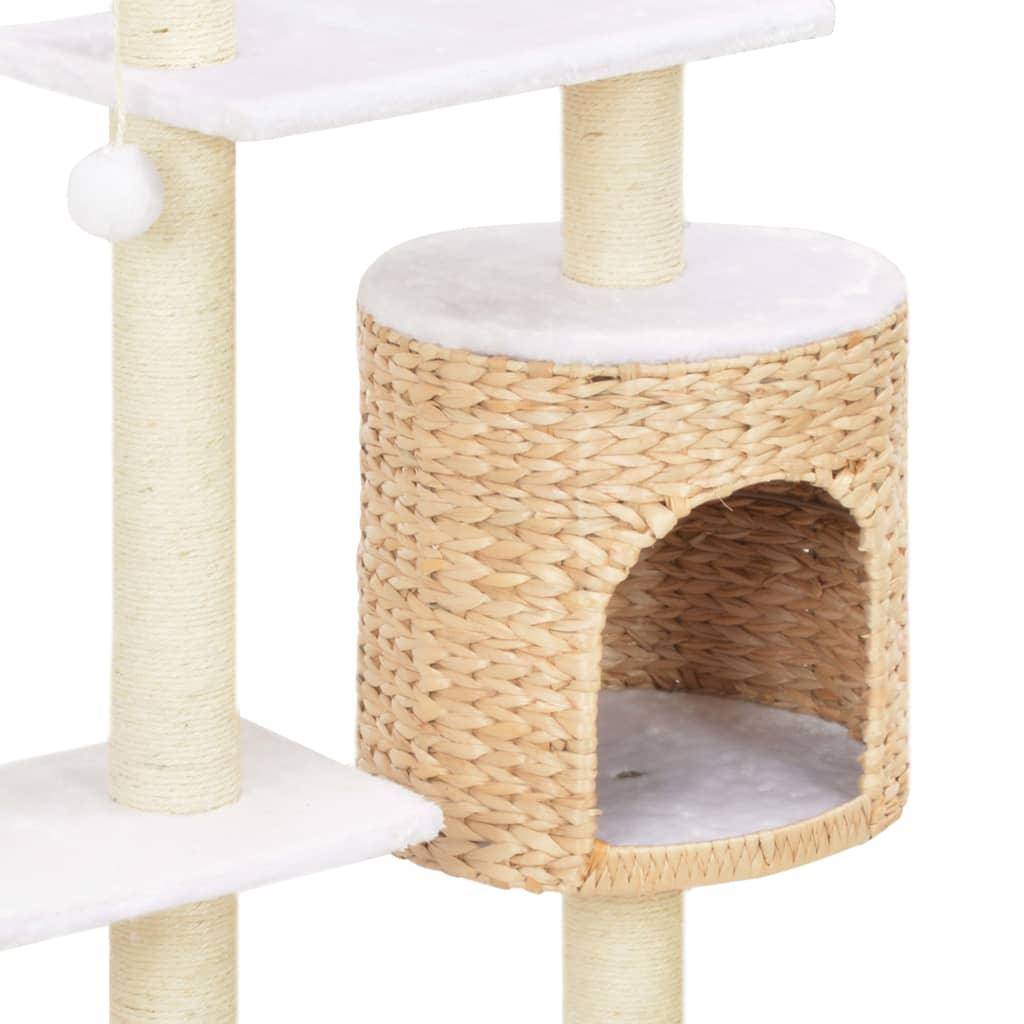 Helloshop26 - Arbre à chat griffoir grattoir niche jouet animaux peluché en sisal herbiers marins beige - Image 5