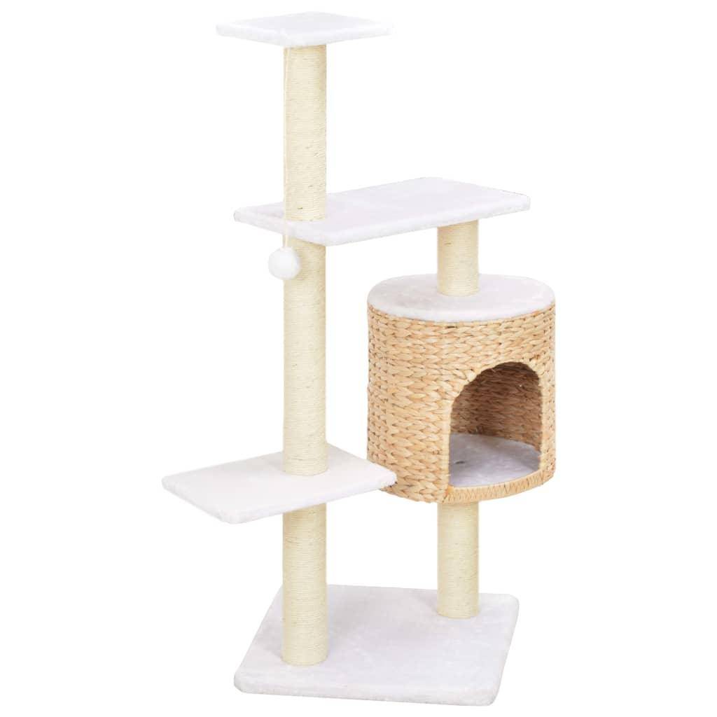 Helloshop26 - Arbre à chat griffoir grattoir niche jouet animaux peluché en sisal herbiers marins beige - Image 2