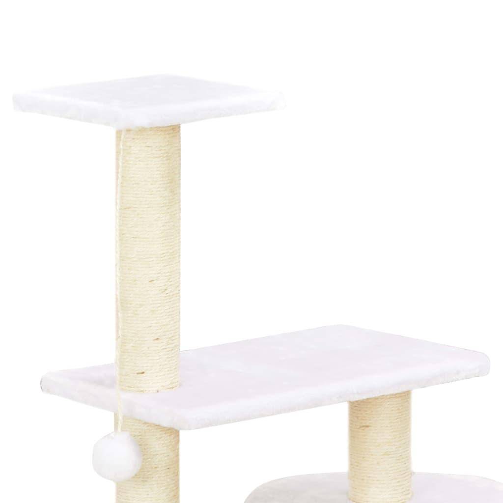 Helloshop26 - Arbre à chat griffoir grattoir niche jouet animaux peluché en sisal herbiers marins beige - Image 4