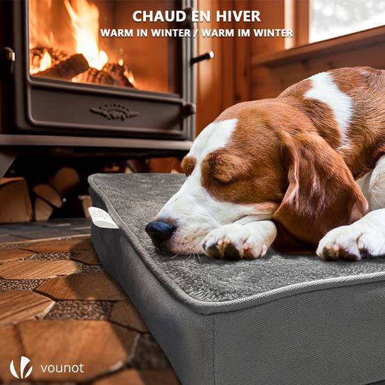 Vounot - Matelas panier pour chien avec tapis gel rafraichissant amovible 76x51x9cm - Image 2