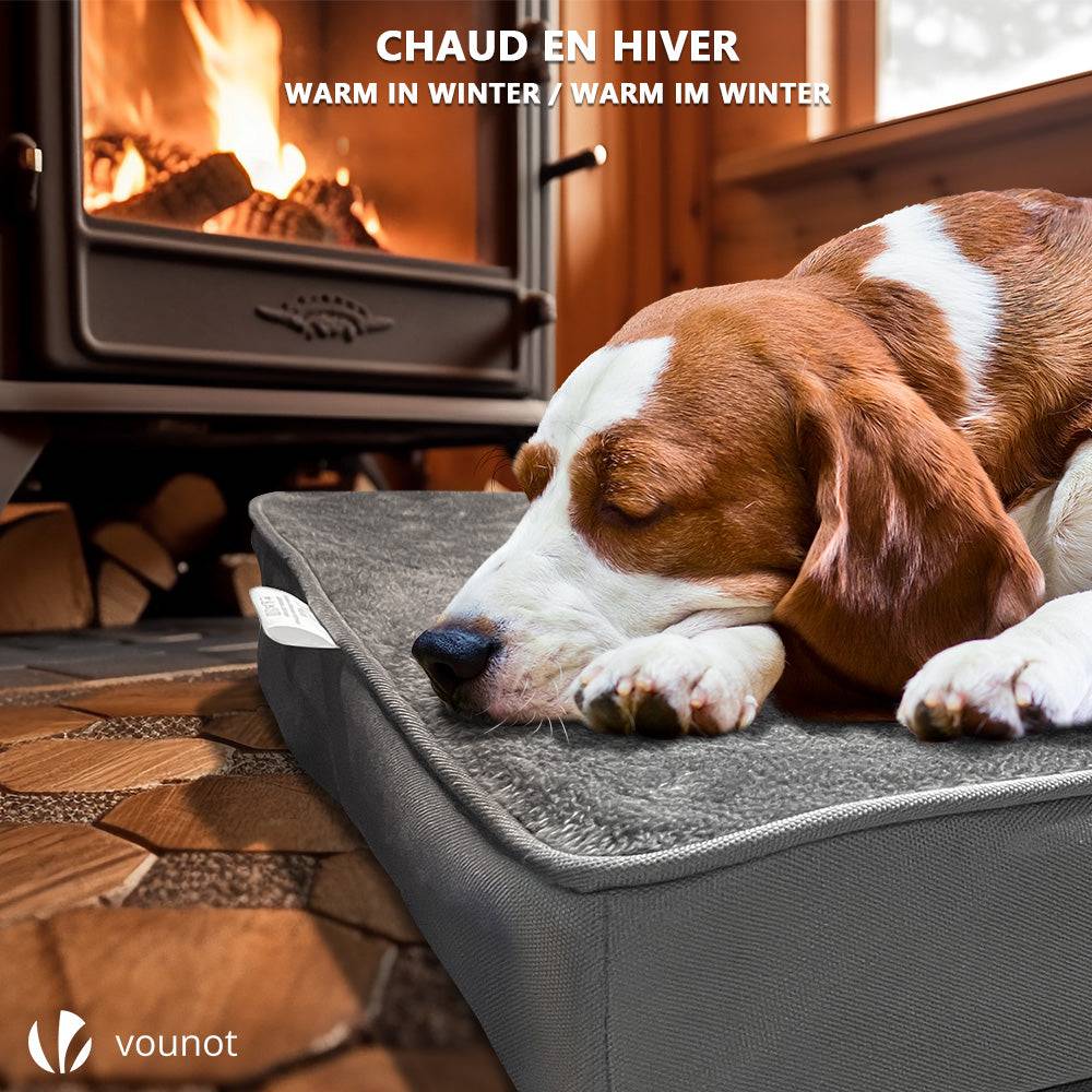 Vounot - Matelas panier pour chien avec tapis gel rafraichissant amovible 76x51x9cm - Image 2