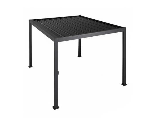 Hesperide - Kit pergola bioclimatique toit rétractable Evora Graphite 4 x 3 m Hespéride + 2 stores 4 m - Image 3