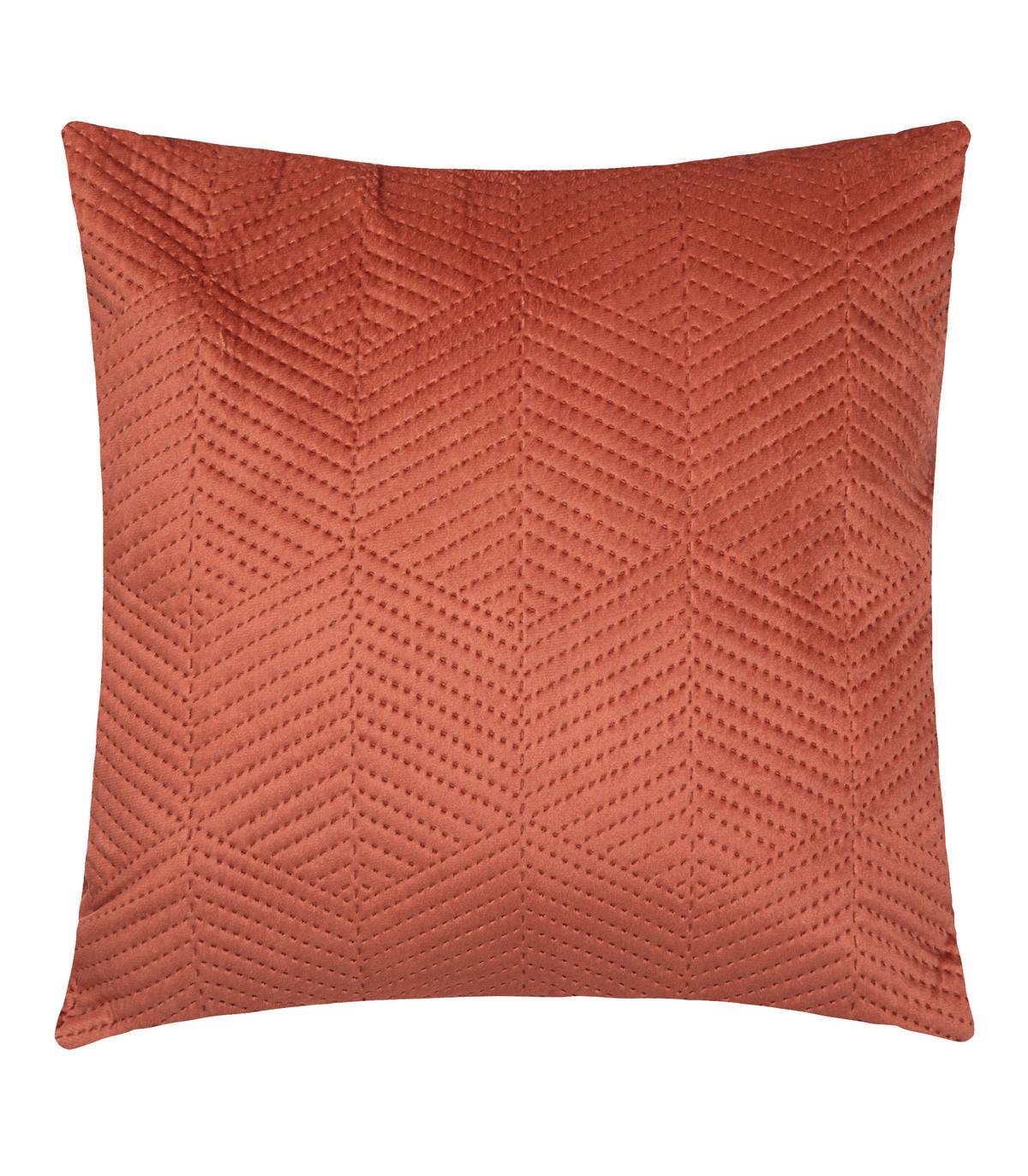 Coussin déhoussable Terracotta en Velours embossé 40 x 40 cm - Image 1